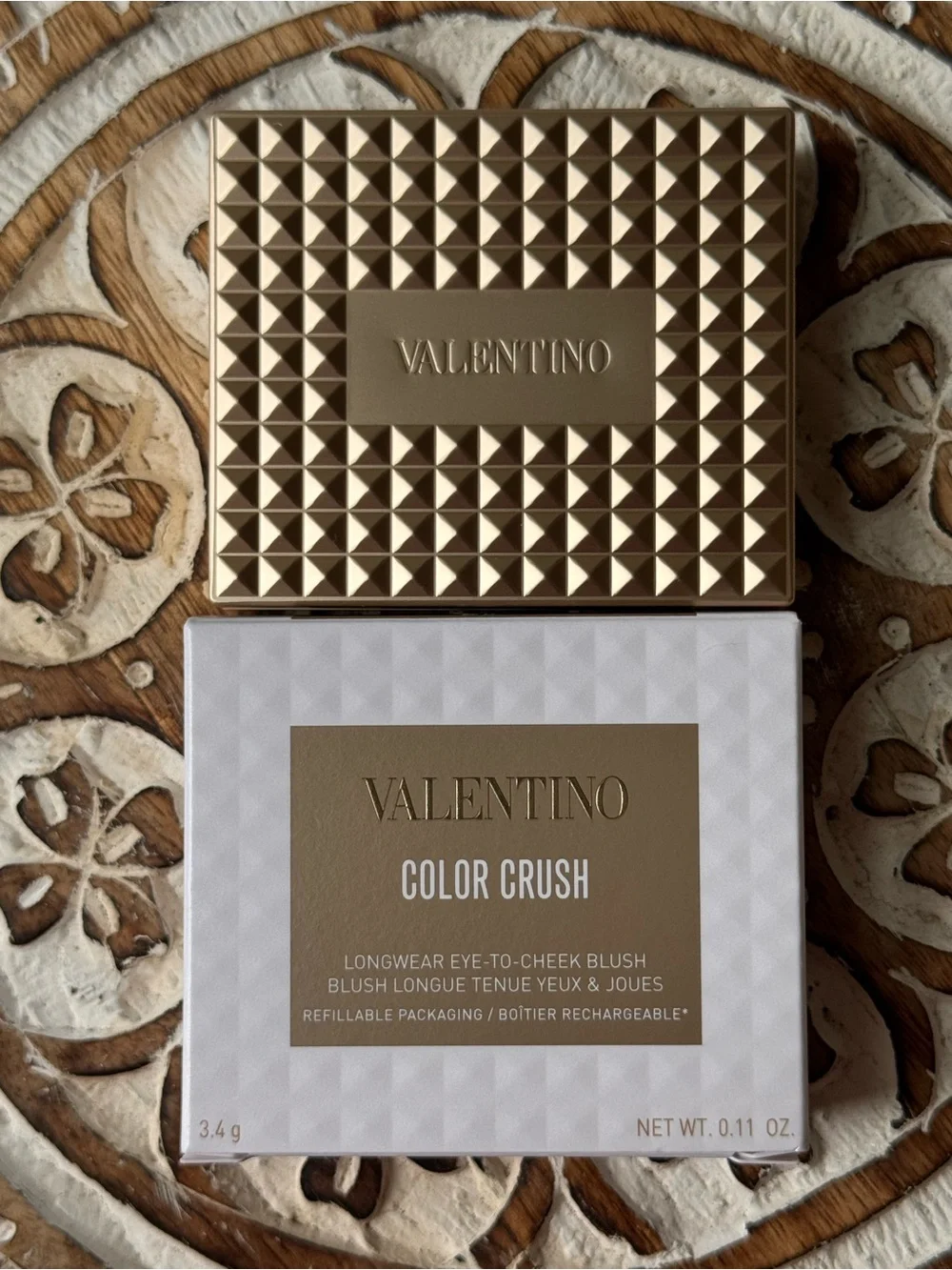 Valentino Color Crush Eye to Cheek Blush 100R Stand Out in Nude New
